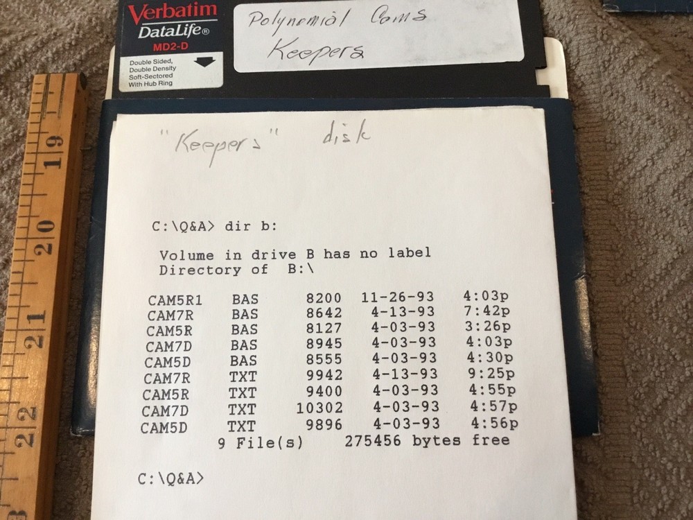 Vintage “Polynomial Cams” Computer Program, 2 5.25” Disks Home Copy Not Tested