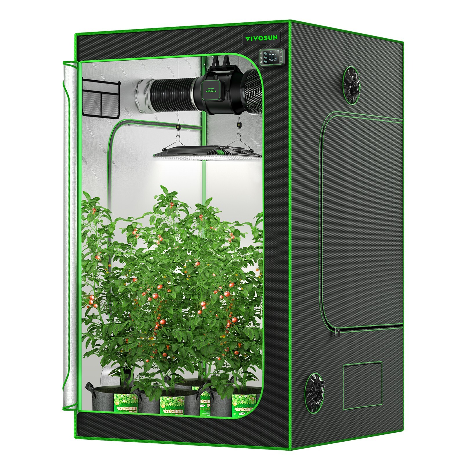 VIVOSUNIndoor Grow Tent 5'x5' Non toxic Mylar Room Reflective 60"X60"X80"