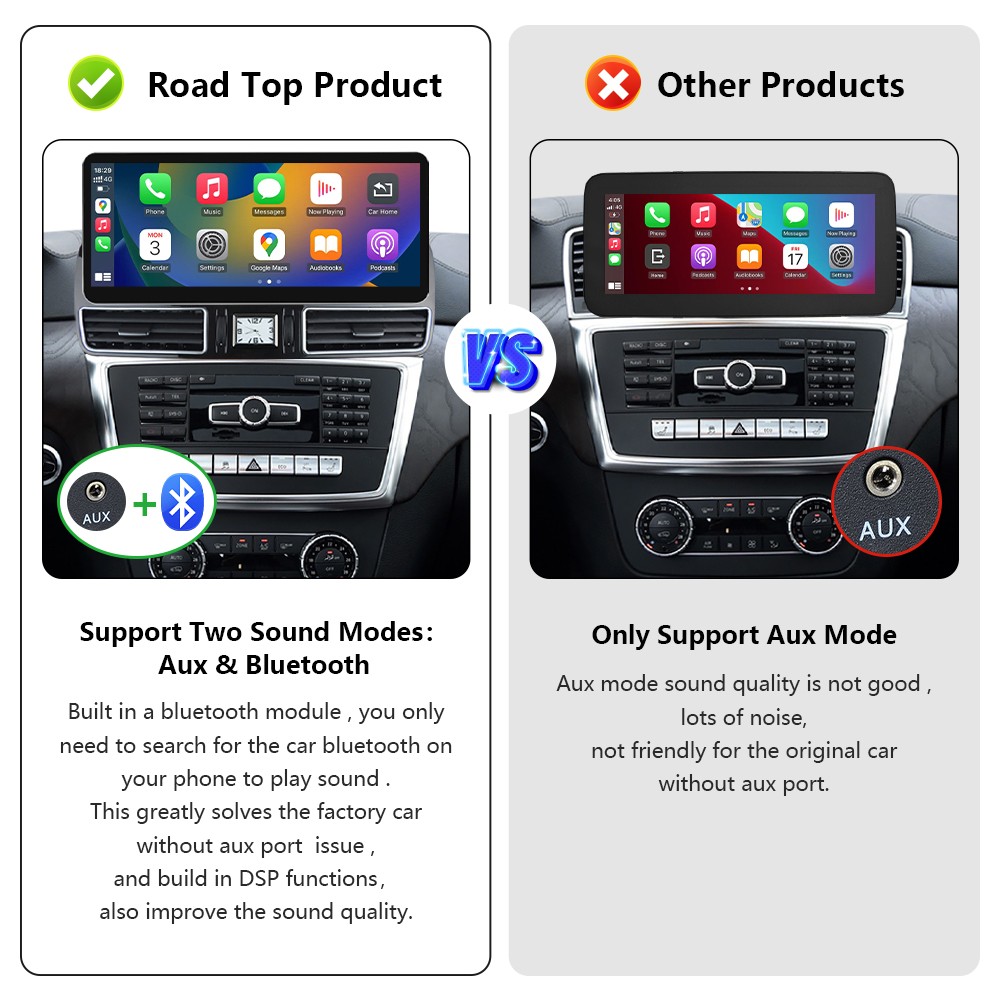 For Benz ML W166 GL X166 NTG4.x 12.3' Wireless CarPlay Multimedia TouchScreen