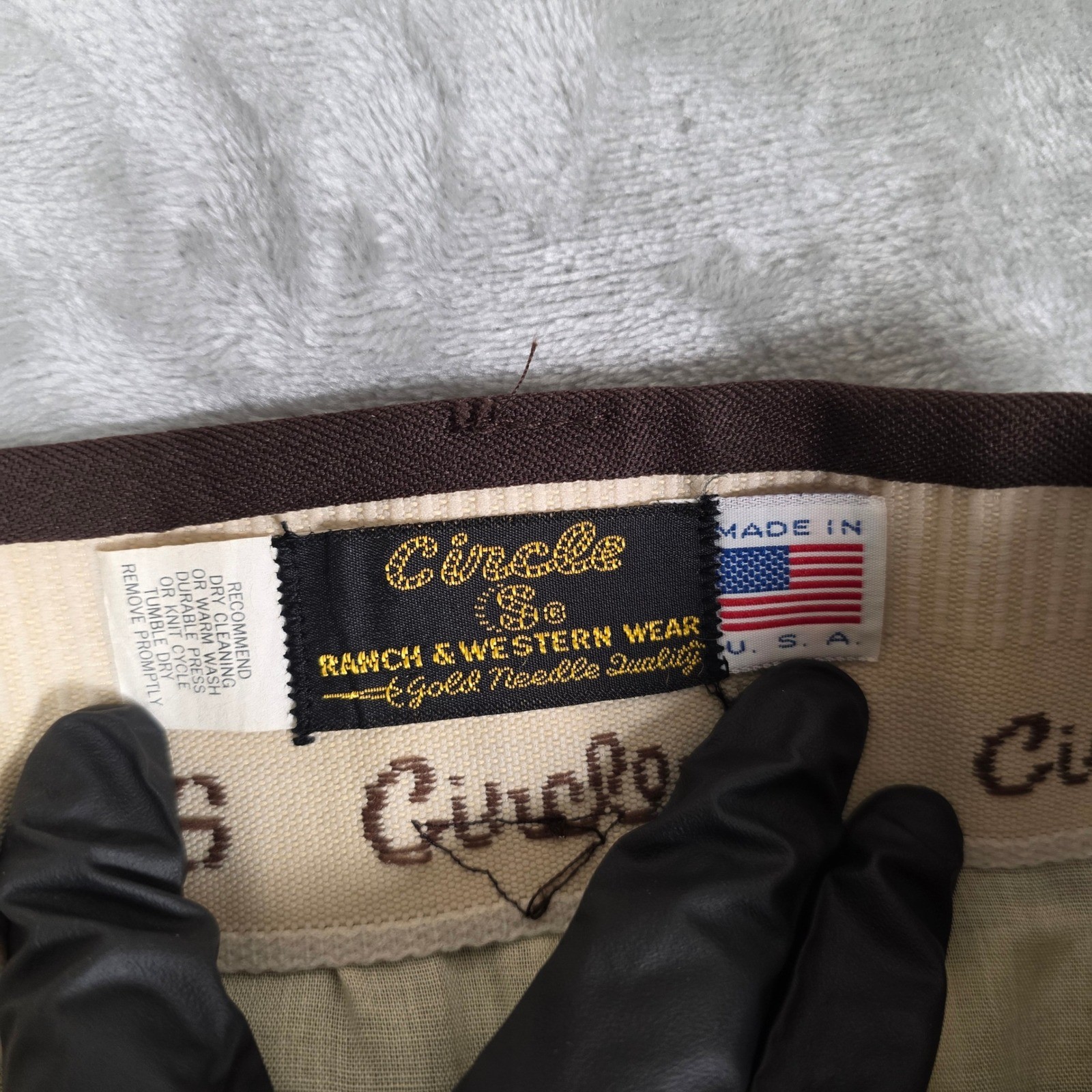 Circle S Western Trousers Mens Brown Ranch Wear Vintage Pants Missing Size Tag