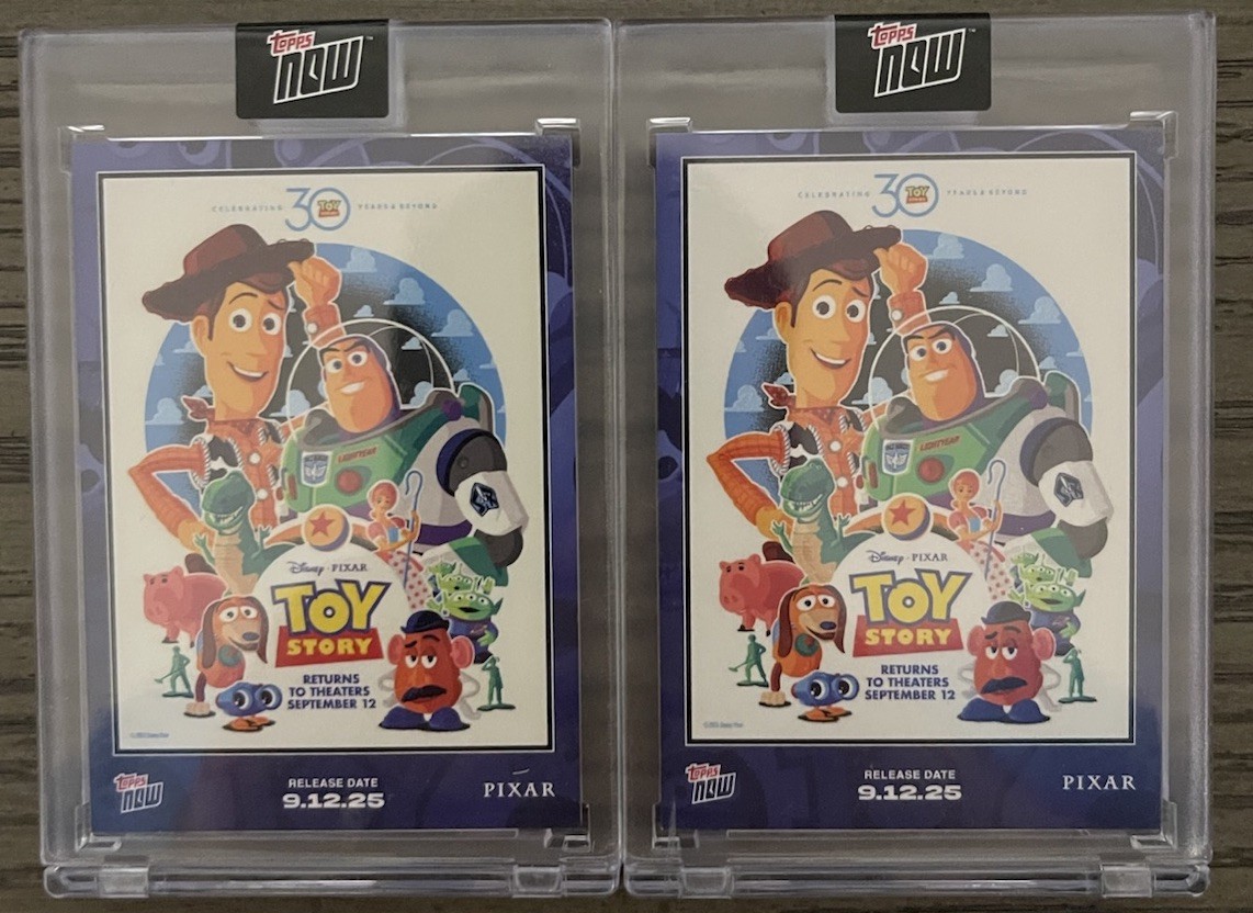 2025 Topps Now Toy Story 30th Anniversary Encased Card Lot Of 2 Disney Pixar