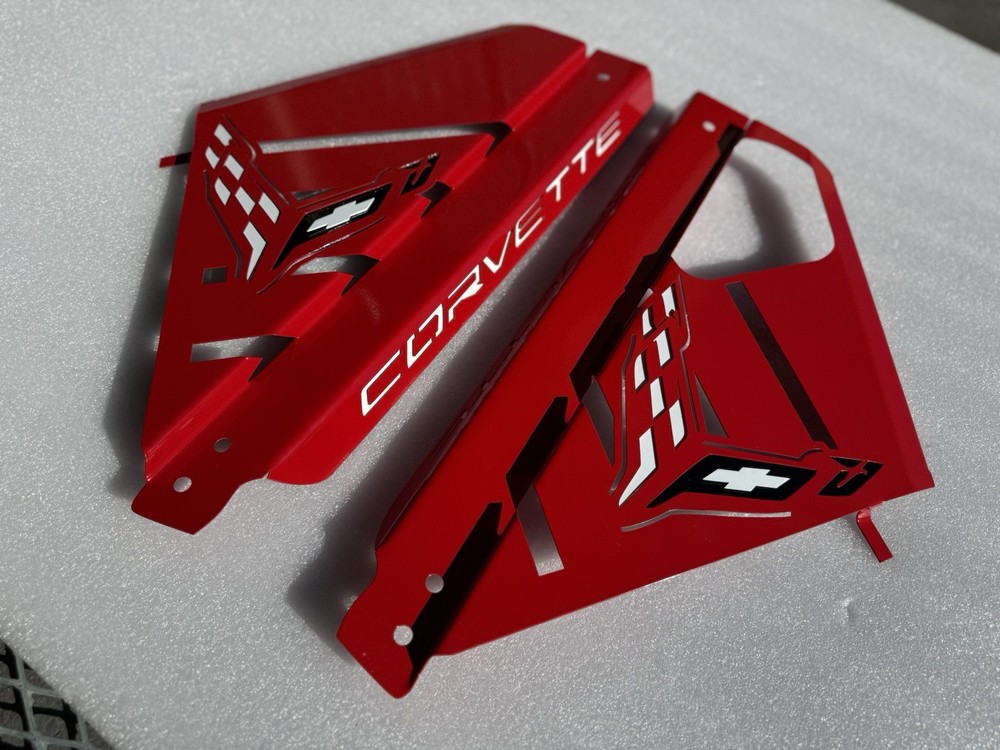 2020/2024 CORVETTE C8 ENGINE PANELS Chevy Edition Torch Red