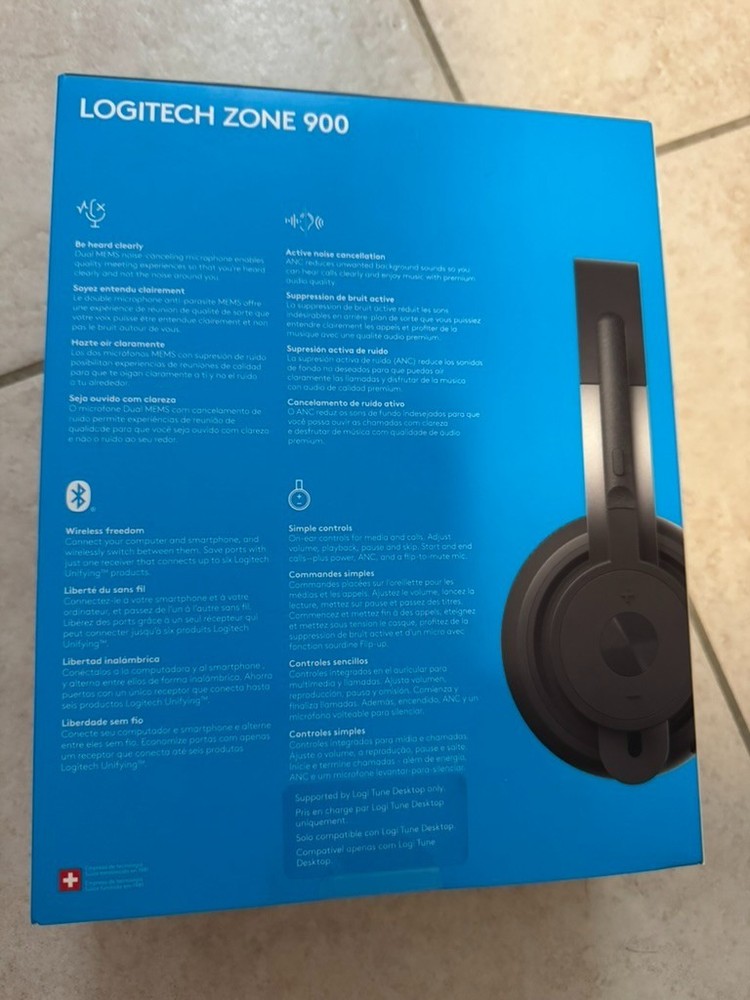 Logitech Zone 900 Wireless Bluetooth Headset Advanced Noise-Canceling Mic