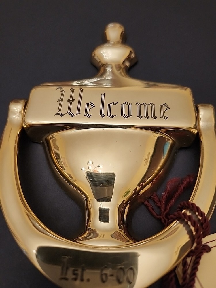 G & D Solid Brass Welcome Door Knocker Hardware Made in Spain Personalized