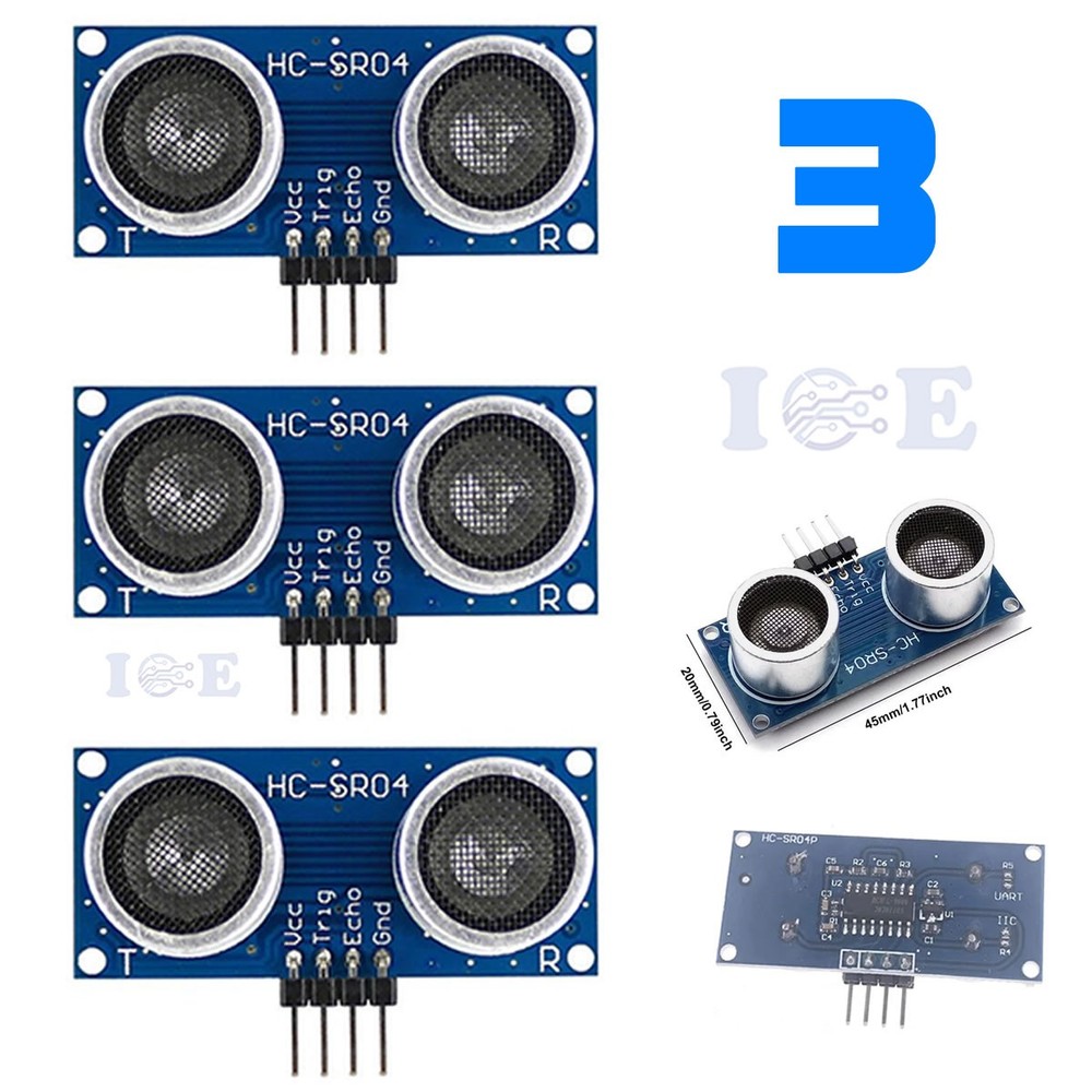 3pcs HC-SR04 Ultrasonic Sensor Module Measuring Arduino Raspberry pi Robot