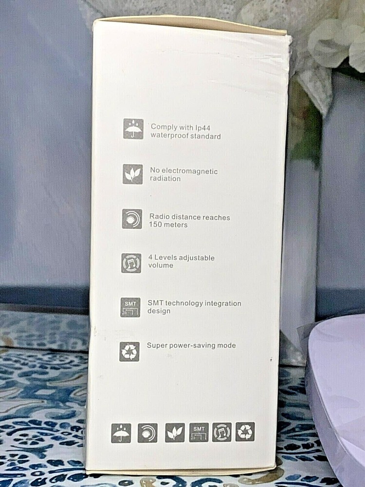 MoKo Wireless Doorbell, Plug-in Push Button with 36 Chimes, 4-Level Adjustable