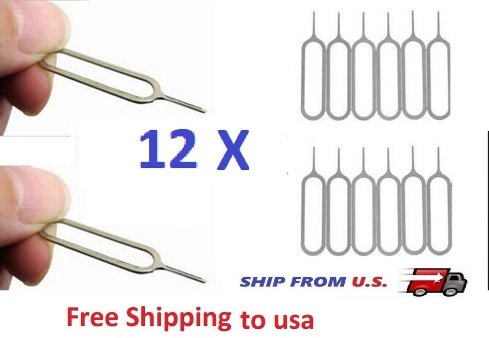 SHIPS FROM USA!!!   12 Sim Card Ejector Eject Pin Key Tool for iPhone Android
