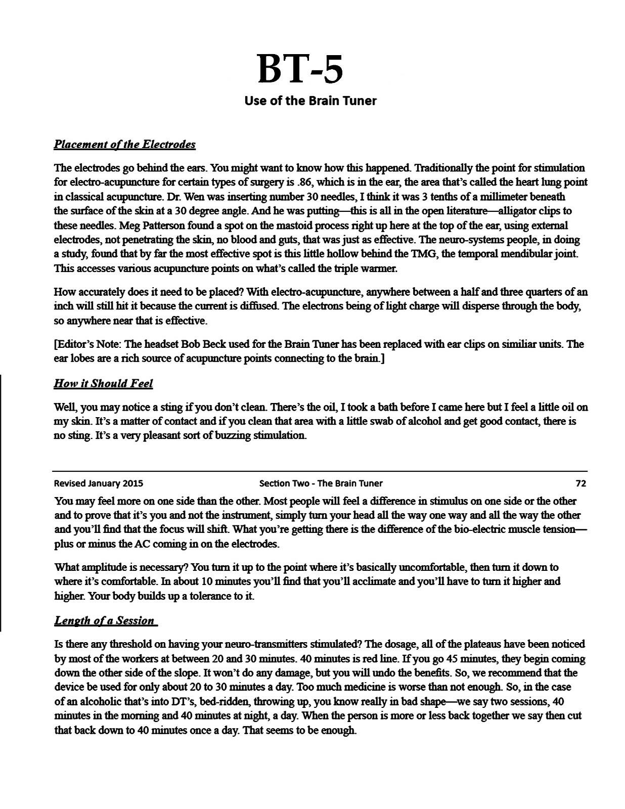 BOB BECK CES BRAIN TUNER Model BT-5 BATTERY POWERED TYPE