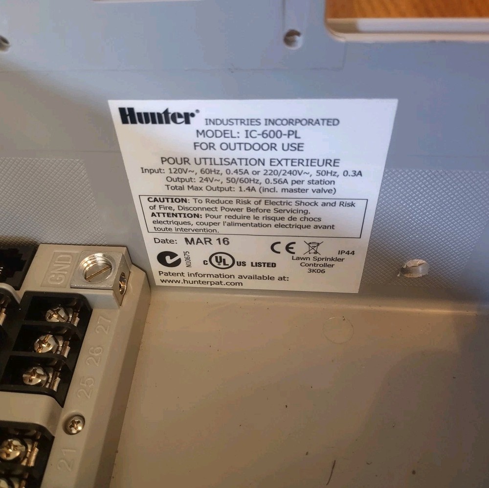 Hunter I-core IC-600-PL Irrigation Controller IC600PL