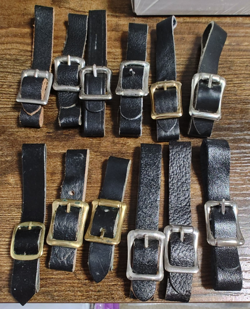 Watch Fob Straps (12) 1/2" Black Leather W Buckle