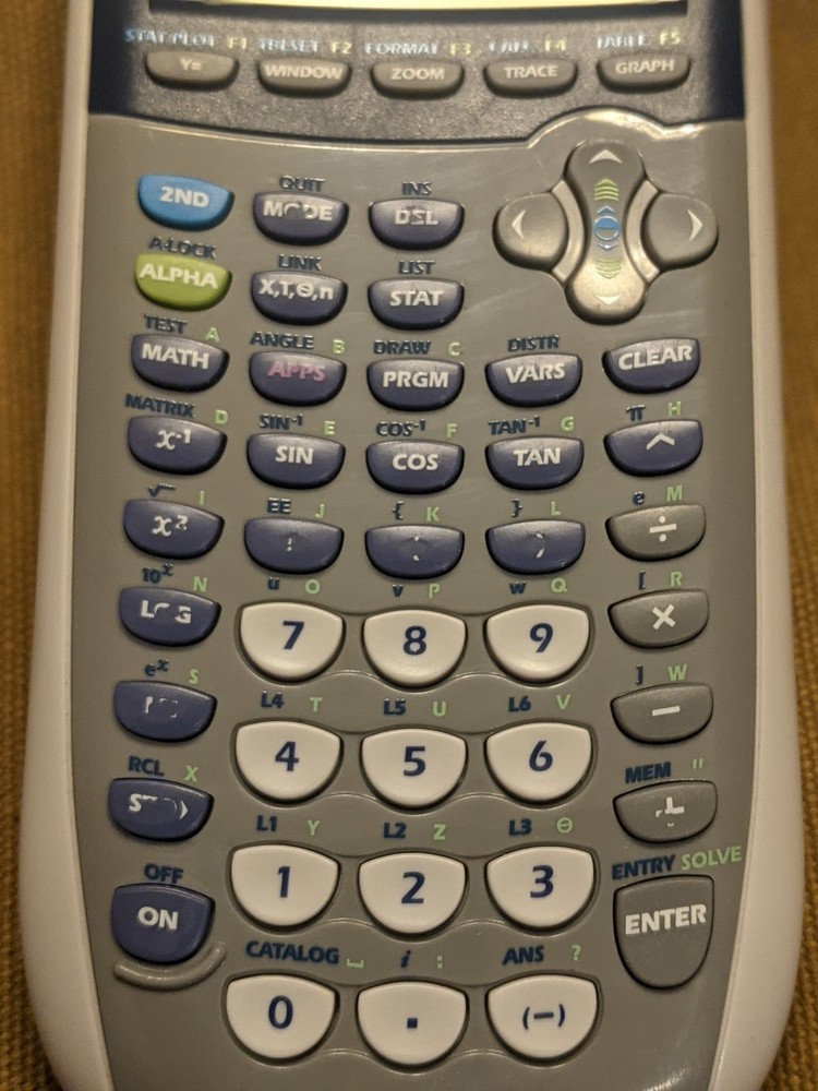 Blue TI-84 Plus Texas Instruments Silver Edition Graphing Calculator