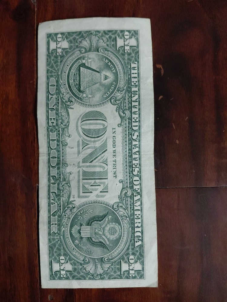 2017A $1 One Dollar Bill Misaligned Off-Center Miscut Error With *