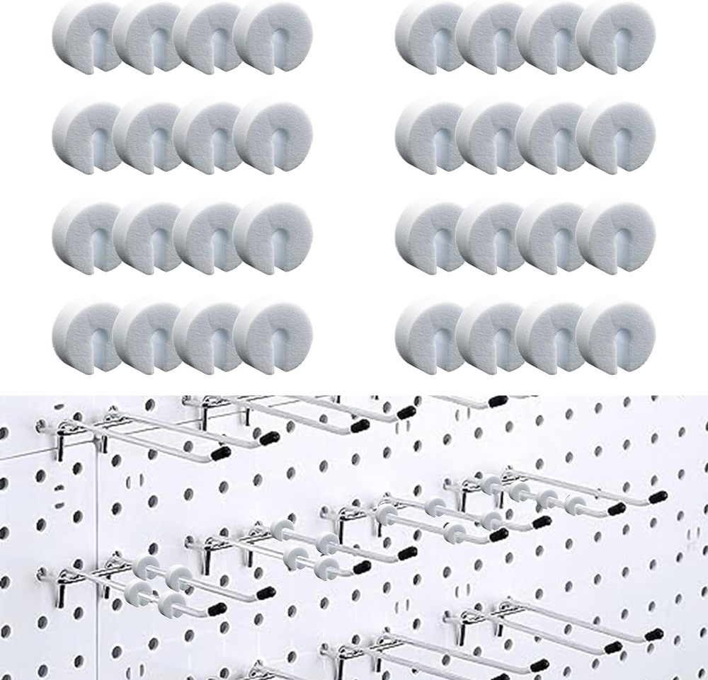 100 PCS Peg Hook Stoppers, Inventory Control Clips for 1/4 Pegboard Hooks and Sl
