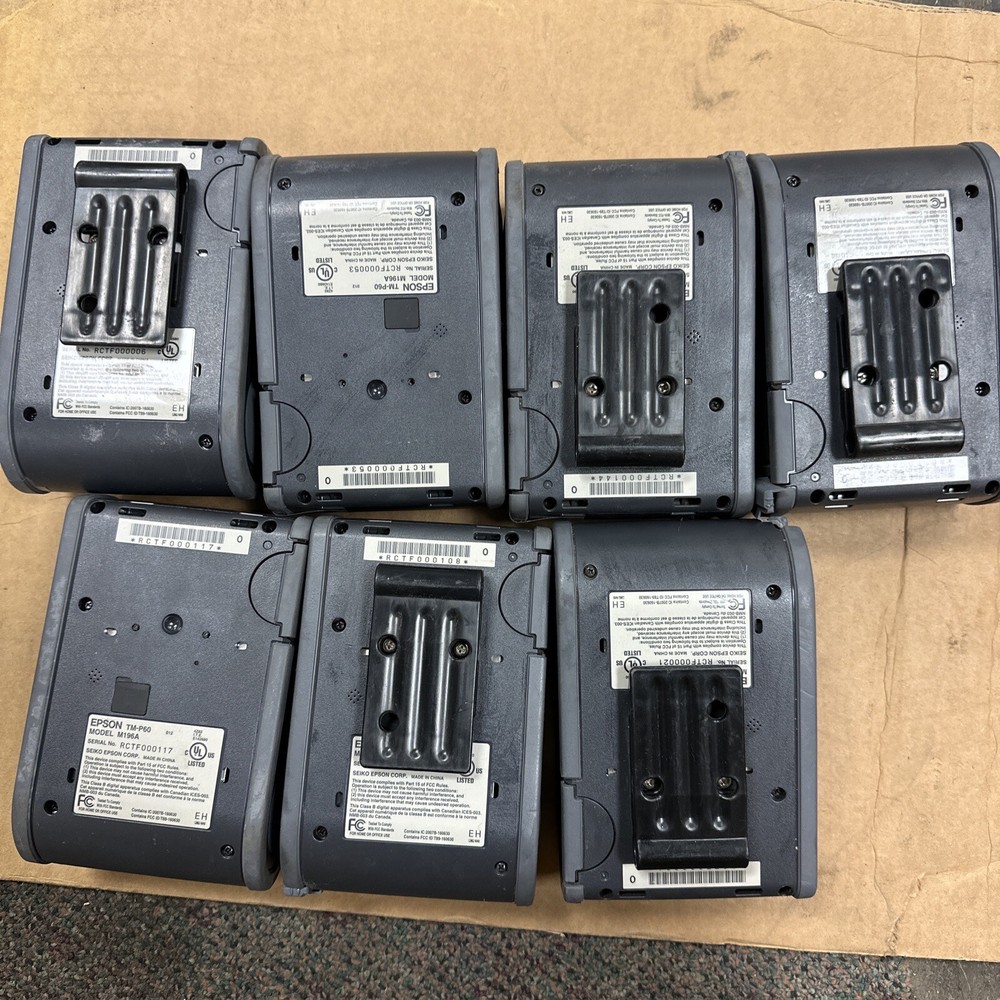 7 Epson TM-P60 M196A Portable POS Terminal Receipt Printer Bluetooth_Untested