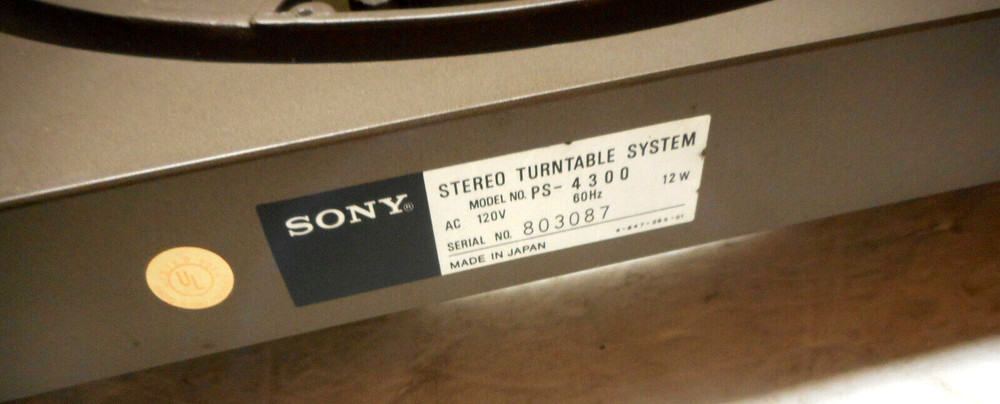 SONY PS-4300 TURNTABLE - PLINTH - PARTING OUT