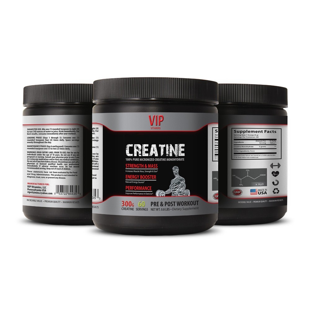 athletic performance supplements MICRONIZED  CREATINE 300G boost gains 1 CAN