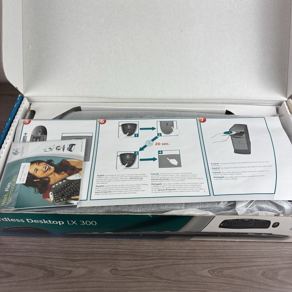 Logitech Cordless LX300 Desktop Express Keyboard and Mouse Combo