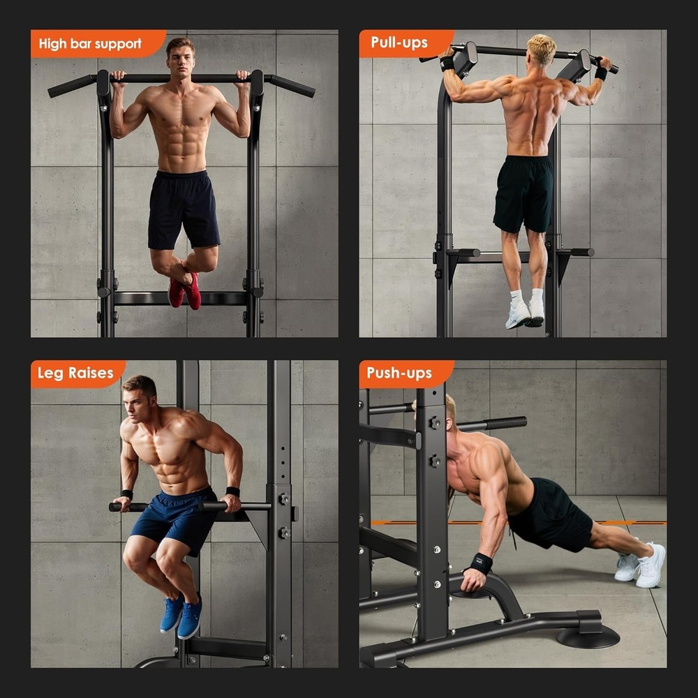 NEW Power Tower Dip Station Pull Up Bar Adjustable Height Pull Up Bar Station