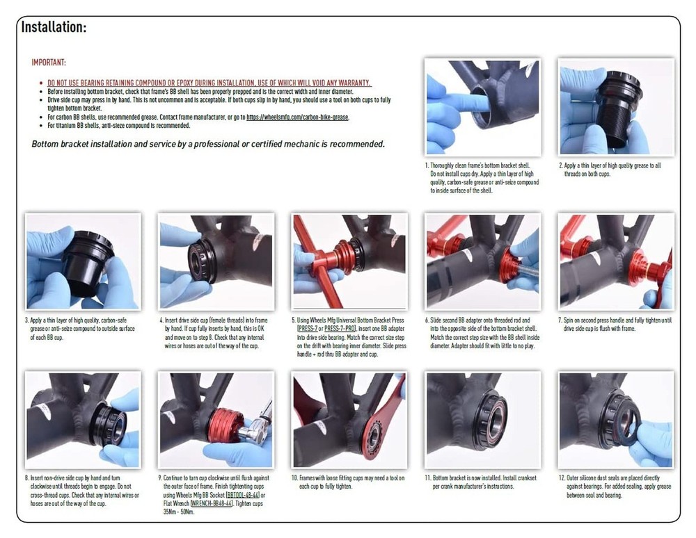 Wheels Manufacturing BB30 to Outboard Bottom Bracket with Angular Contact Bea...