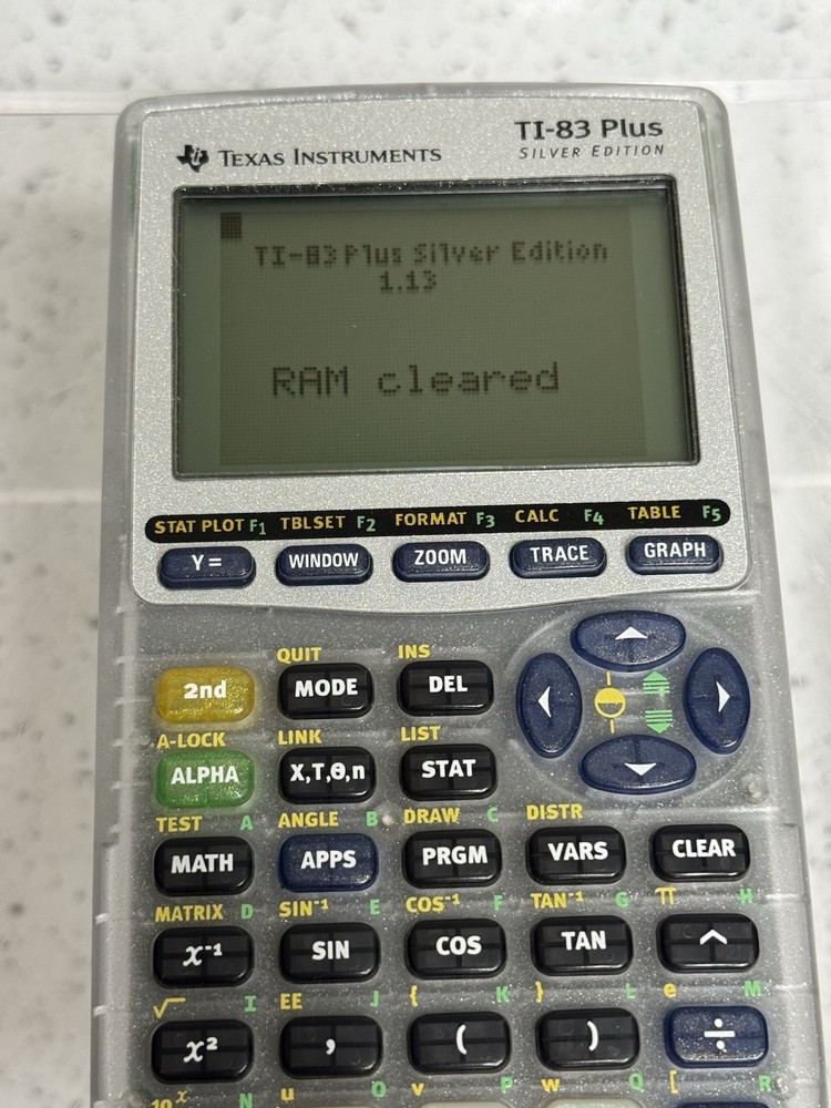 Texas Instruments TI-83 Plus Silver Edition Clear Graphing Calculator Working