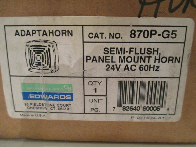 Edwards 870P-G5 Panel Mount Horn new