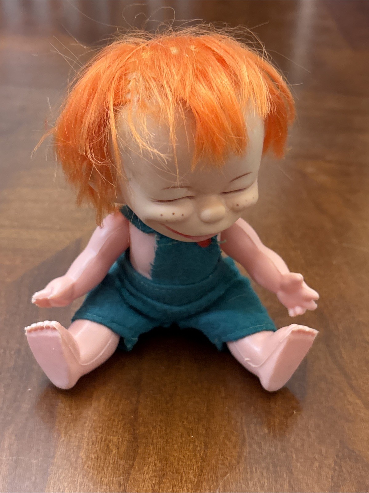 Vintage 1960s Brat Doll Toy Redhead Ginger 7” Figure Creepy Ugly Naughty