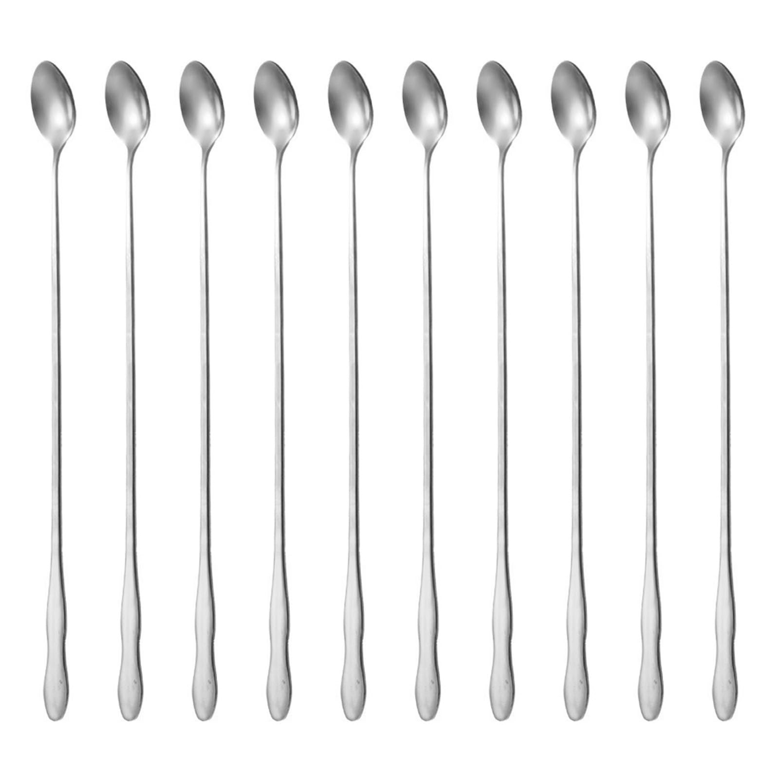 10-Piece Long Handle Bar Spoon Set 8-Inch 20cm - Reusable no, mixcolor