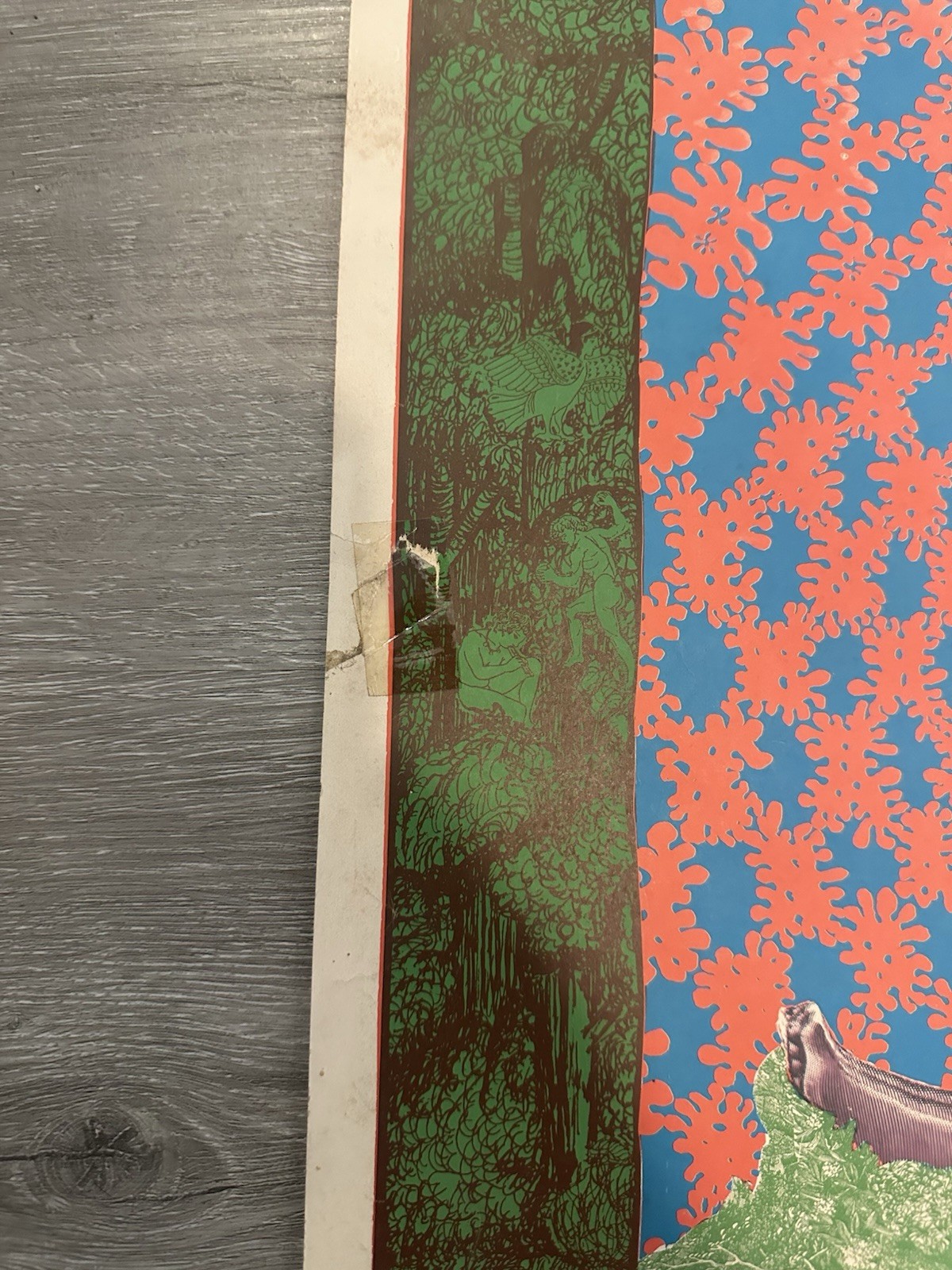 Rare Psychedelic Art Poster MIRAGE by Satty 3x35" 1967 Vintage San Francisco