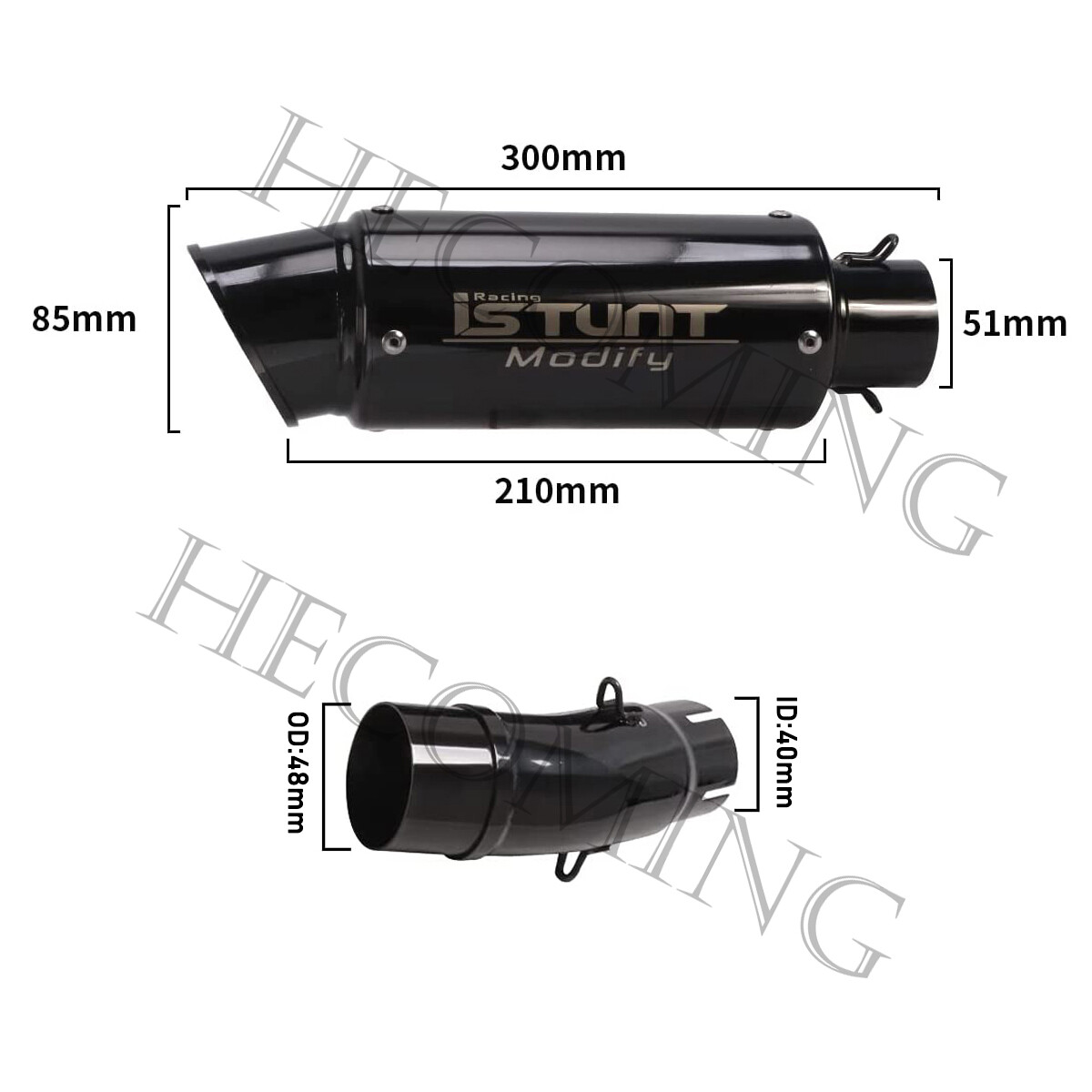 Exhaust System Muffler Baffle Slip on For Kawasaki Z400 Ninja 400 18-24 ninja500