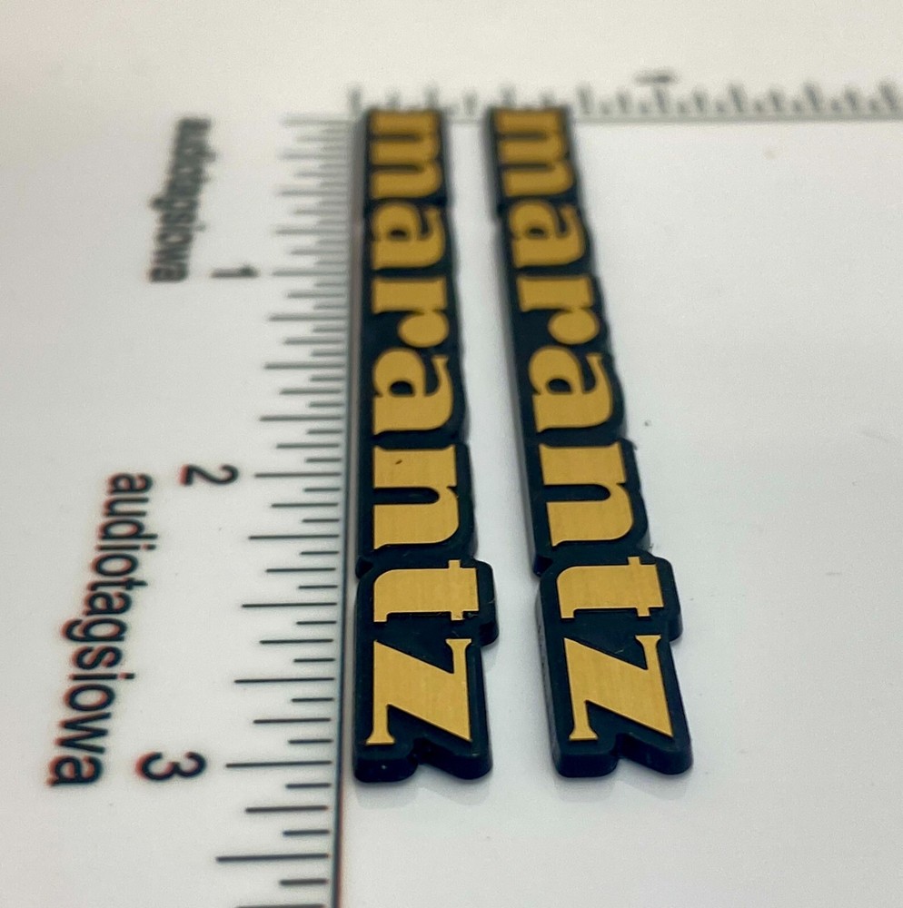 Marantz Custom Made Gold Incised Speaker Badge Logo Emblems Pair