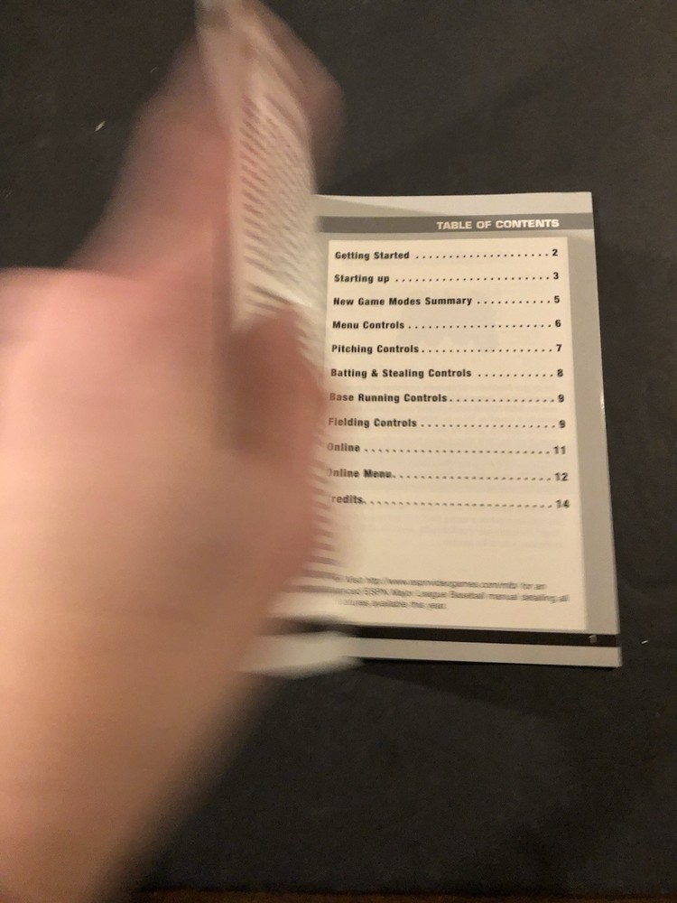 ESPN baseball 2004 ps2 Manual only