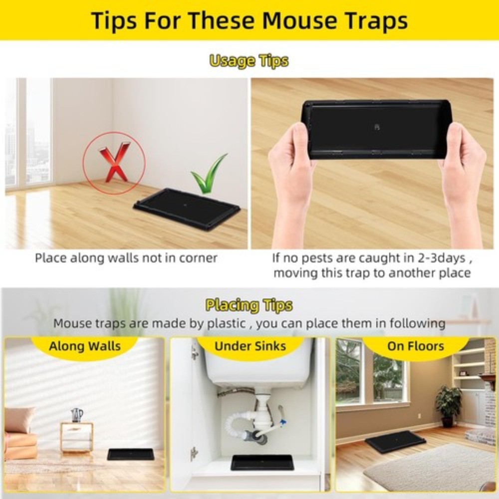 12 Pack Strong Plastic Mouse & Rat Traps – Quick & Effective Catching