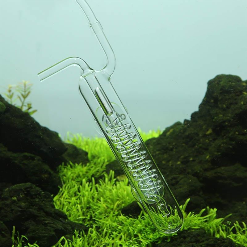 Glass CO2 Diffuser with Suctions Cups Bubble Counter for Aquarium Planted for Ta
