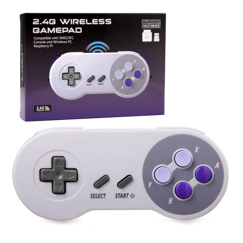 For 2.4G Wireless Super Nintendo SNES System Gamepad Replacement Controller Pad