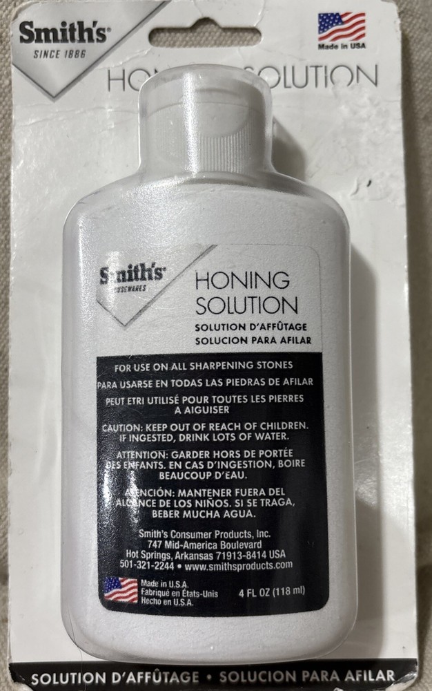 Smith’s Honing Solution 4FL OZ Sharpening Stones Prevent Rust Non-Petro Clean US