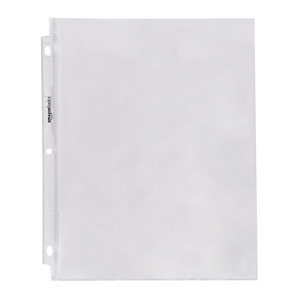 Amazon Basics Sheet Protectors for 3 Ring Binder, 100 - Pack, Clear