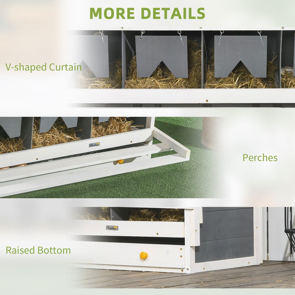 8 Compartments Nesting Boxes for Chickens w/ 2 Egg Collection Trays