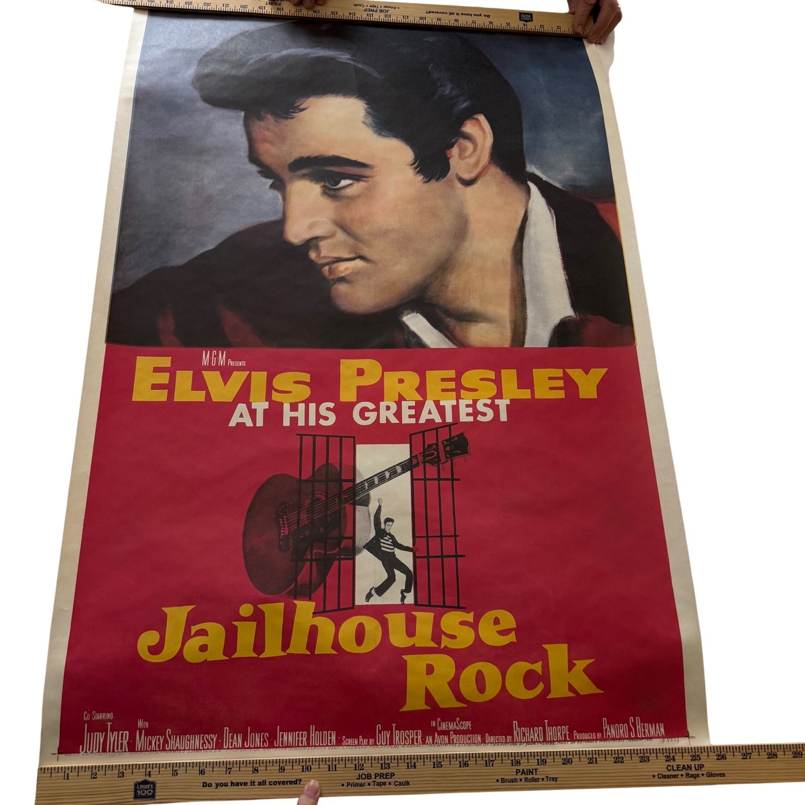 Elvis Presley Jailhouse Rock Vintage Movie Poster 27x41 MGM At His Greatest