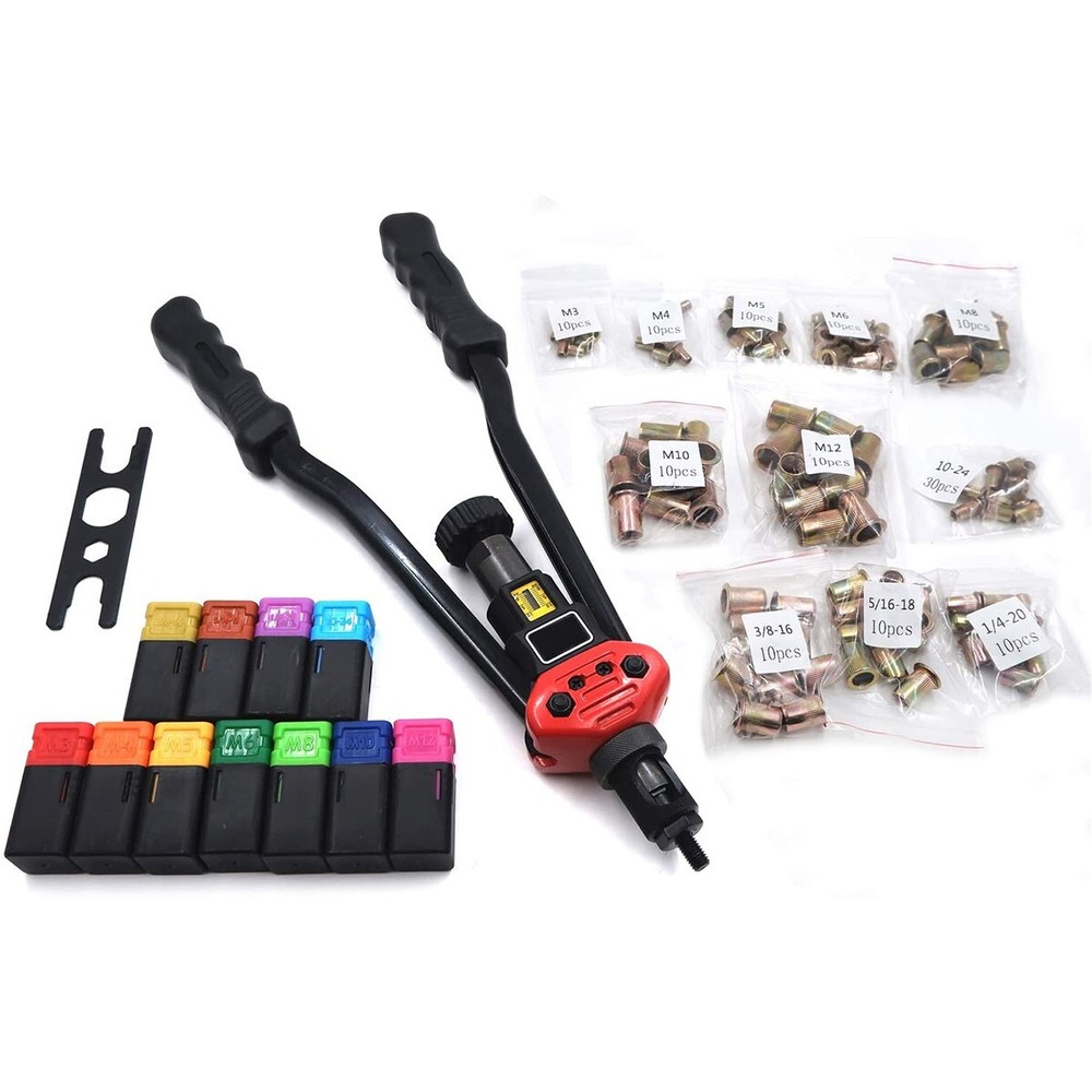 Rivet Nut Gun Kit Rivnut Setting Tools Nut Setter Tool Hand Blind Riveter 16"