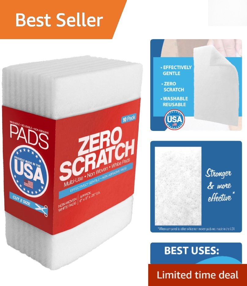 Versatile 6x9 Non-Woven Pads: 10-Pack Non-Scratch Buffing & Cleaning Solution