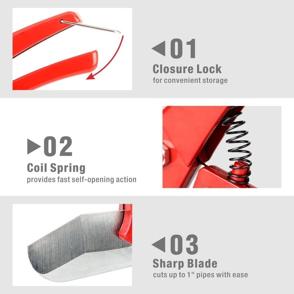 Compact PEX Pipe Cutting Tool: iCrimp Cuts 1/8" to 1" with Shear Precision