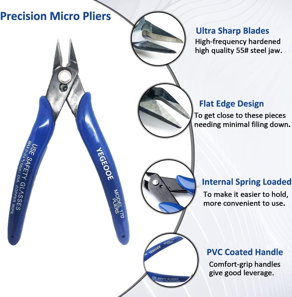 Flush Wire Cutters, 10PACK Flush Cut Pliers, Side Cutters, Diagonal Side Cutt...