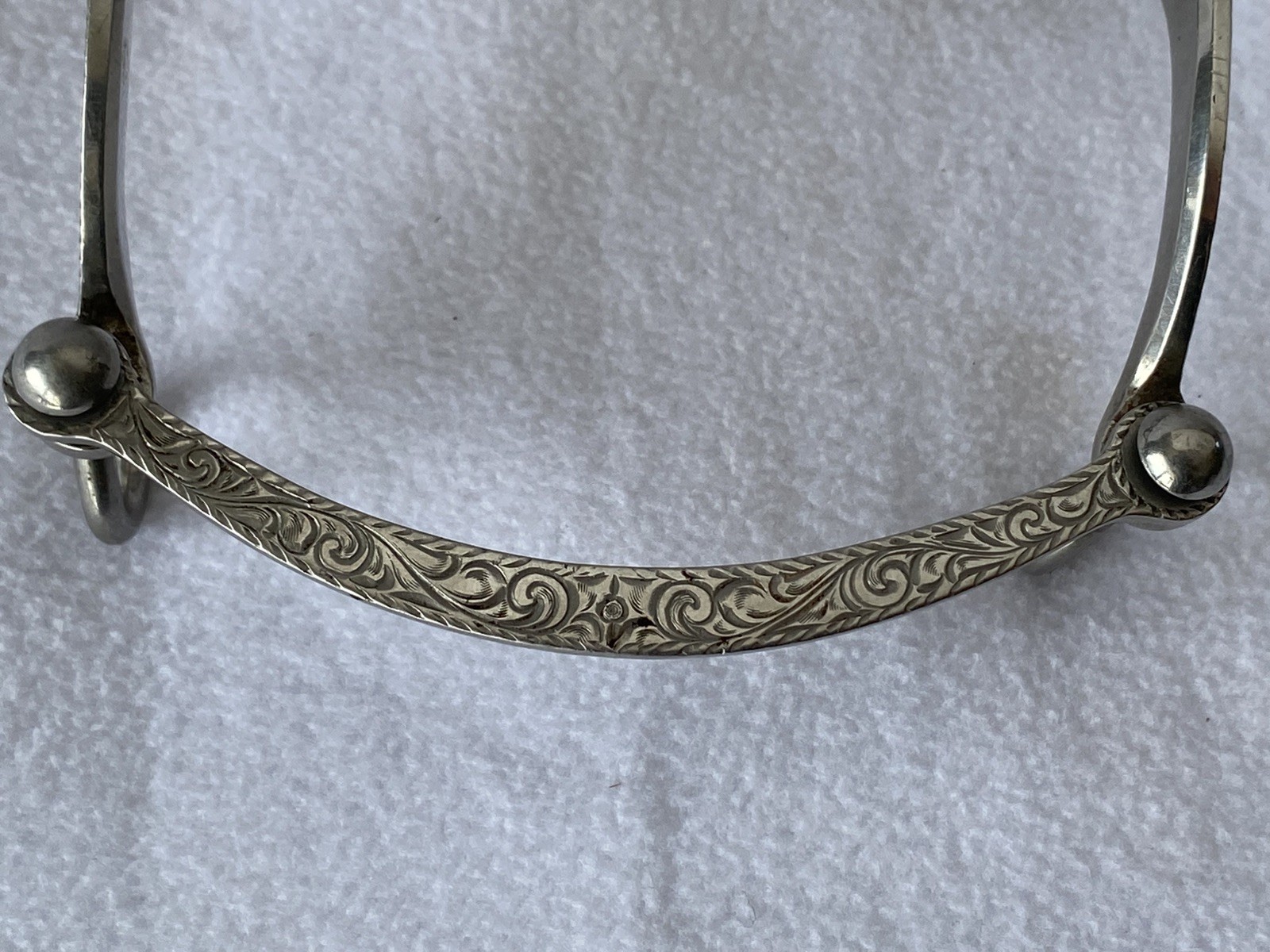 Al TIETJEN Engraved Santa Maria Cheek BIT~4-3/4" Mouth~COPPER Hood & Rollers