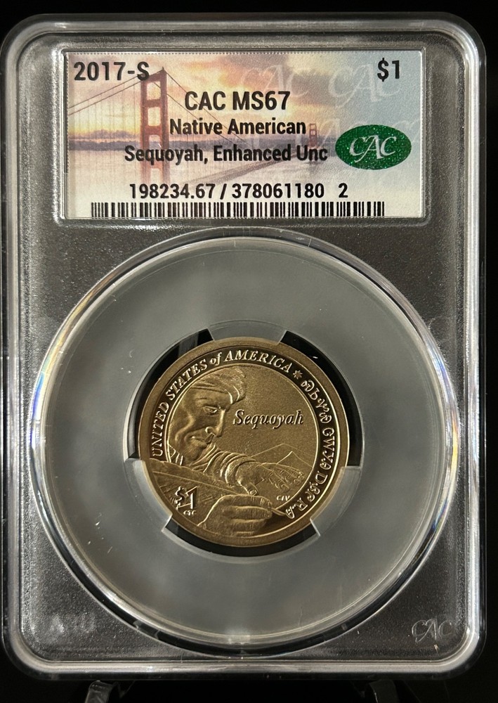 2017 S Native American Sequoyah Coin - CAC MS-67 Enhanced Uncirculated