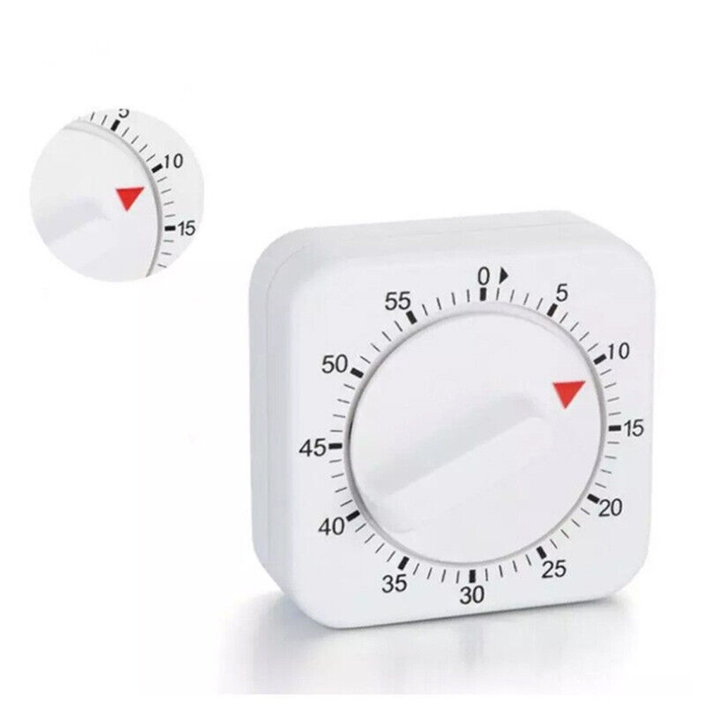 Plastic 60 Minutes Timing Range Square Mechanical Timer Kitchen Cooking Tool