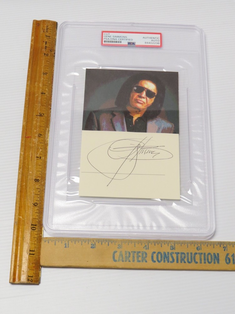 KISS GENE SIMMONS CUT AUTOGRAPH AUTHENTICATED & SLABBED BY PSA