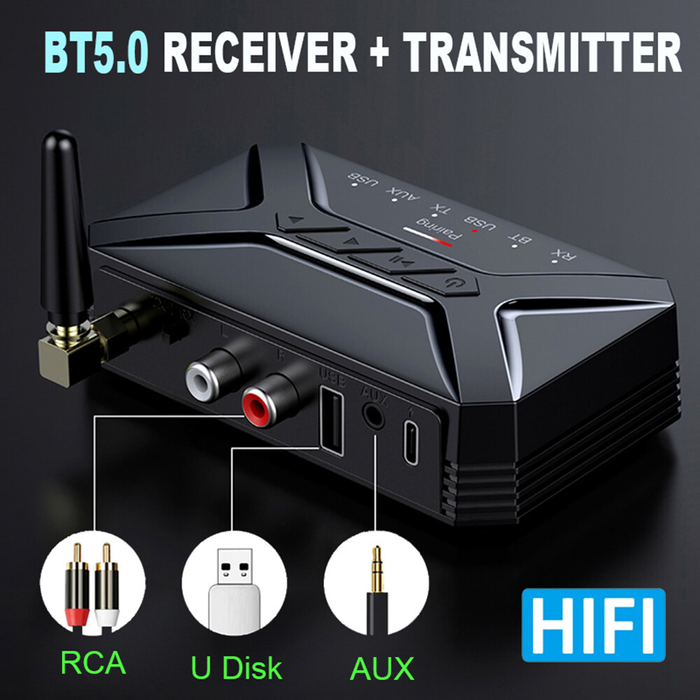 Long Range Bluetooth Audio Transmitter Receiver HiFi Music Adapter 3.5mm AUX RCA