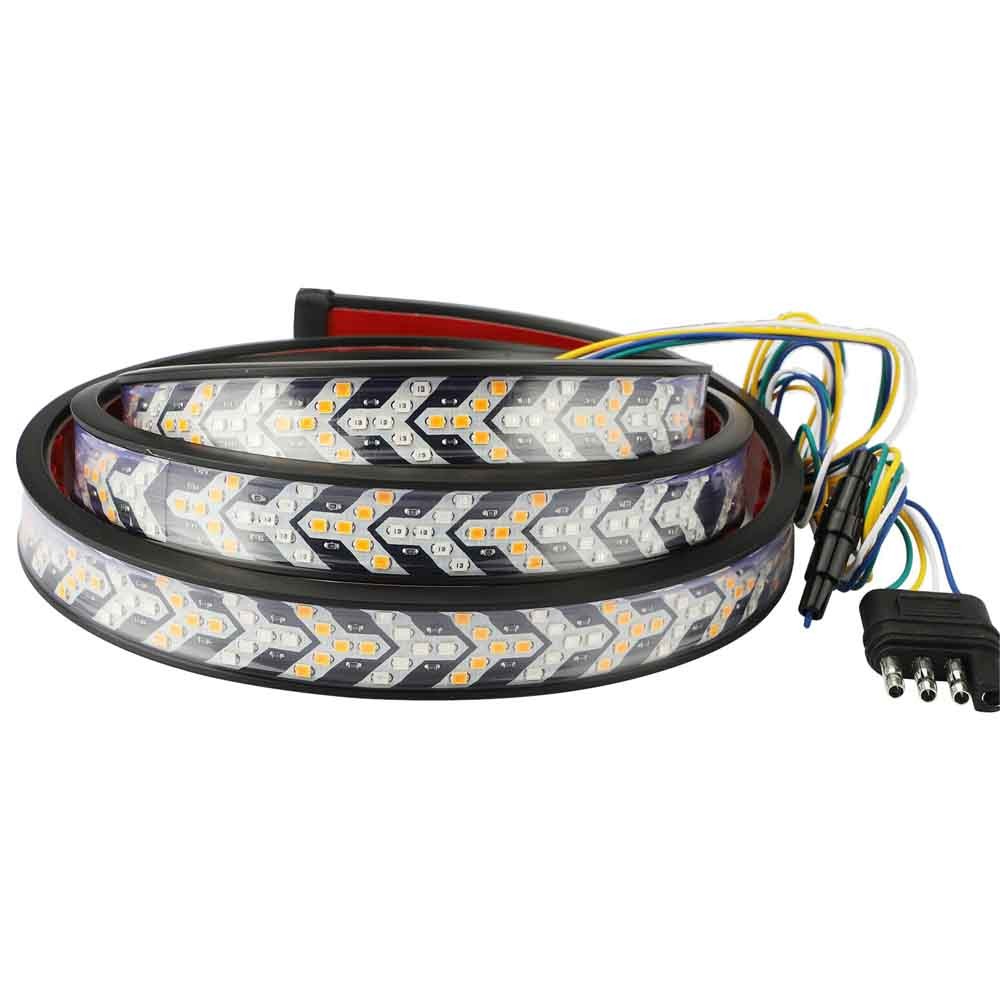 LED Tailgate Light Bar 60" Triple Row 5-Function Strip for Pickup Trailer SUV