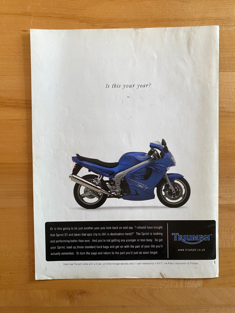 2004 Print Ad Triumph Sprint ST