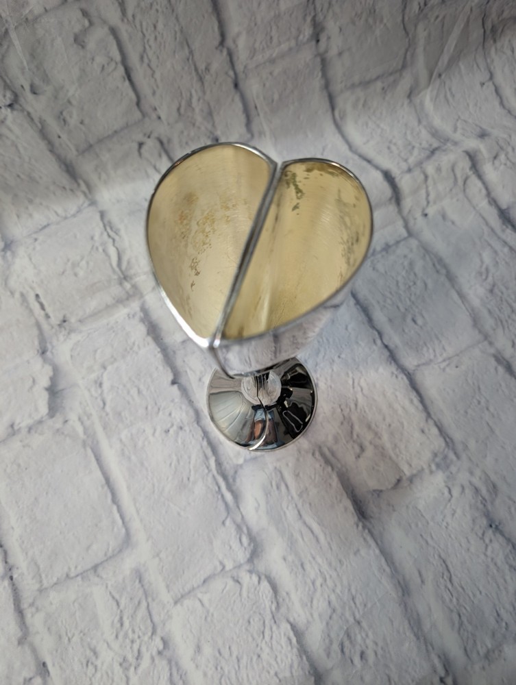 Vintage International Silver Company Plated Split Heart Wedding Goblet Pair